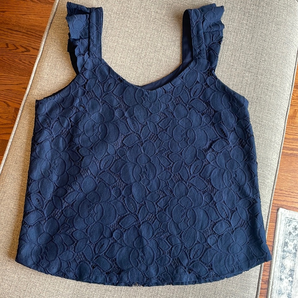 Monteau Navy blue lace tank top